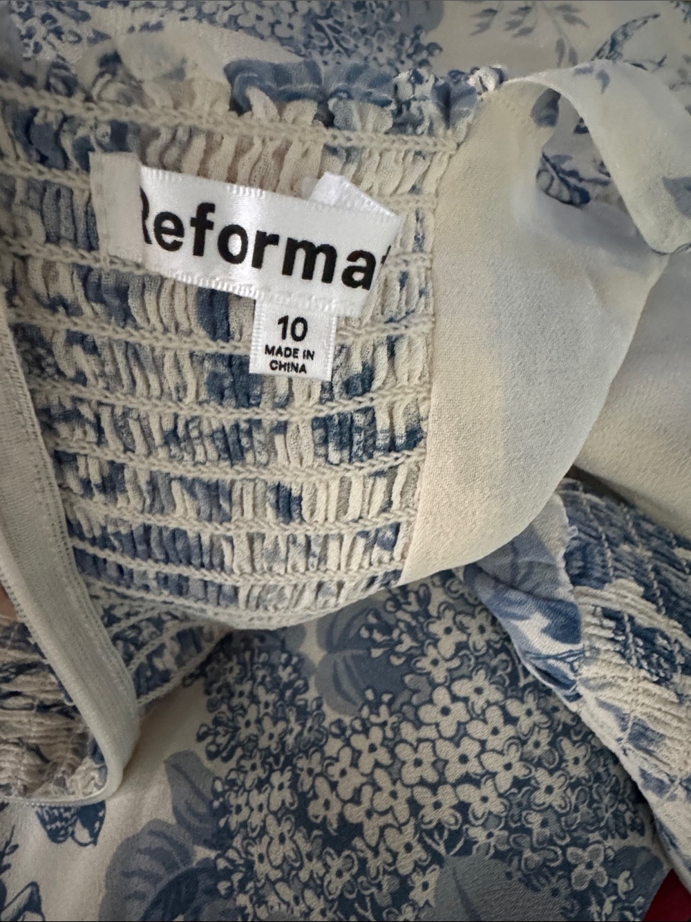REFORMATION Blue White Floral Nikita Dress 10 - Picture 10 of 11
